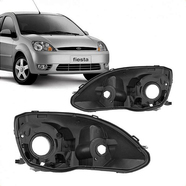 Carcaça de farol fiesta ford de 2003 a 2007 lado esquerdo