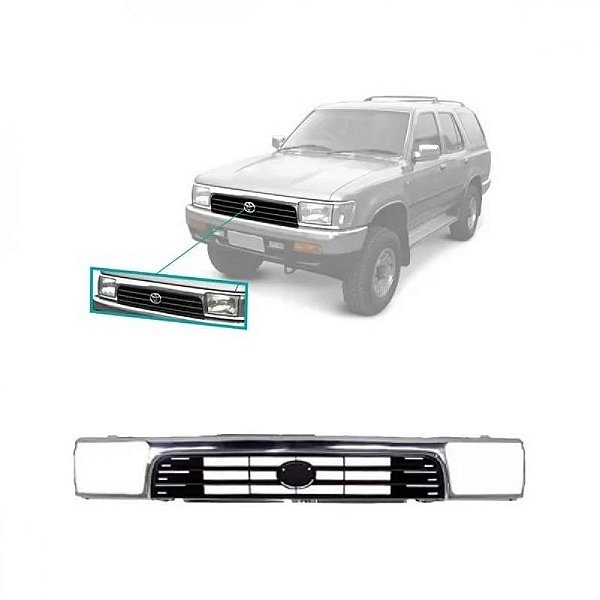 Grade do radiador hilux sw4 toyota de 1992 a 1995 cromado e preto
