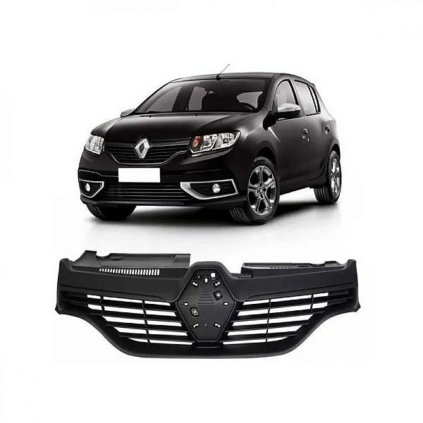 Grade do radiador sandero stepway renault de 2014 a 2019 e logan renault de 2014 em diante preta