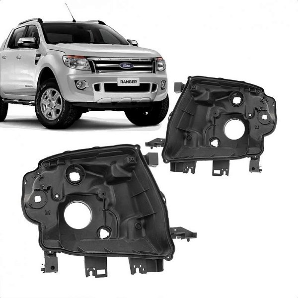 Carcaça de farol ranger ford de 2013 a 2016 lado direito elétrico