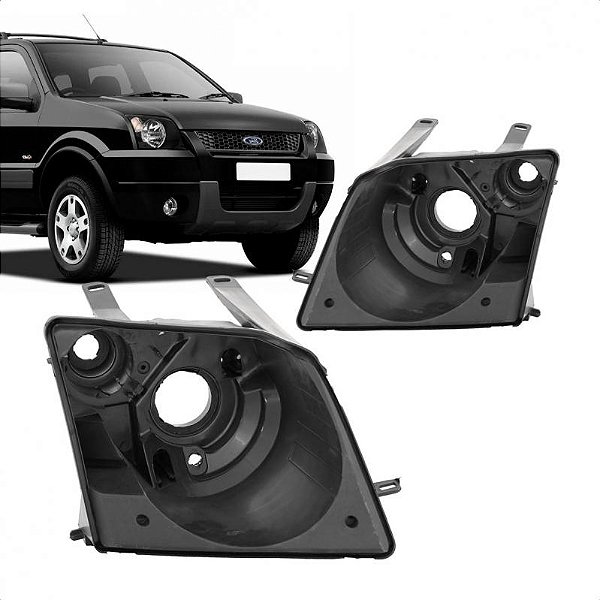 Carcaça de farol ecosport ford de 2003 a 2007 lado direito