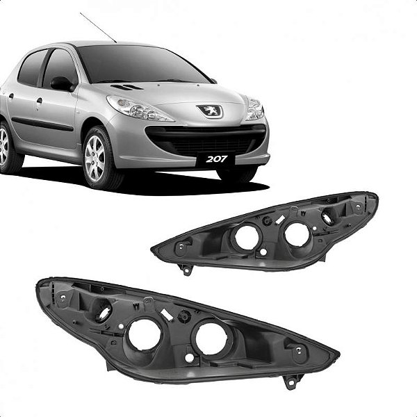Carcaça do farol 207 peugeot de 2009 a 2015 lado direito