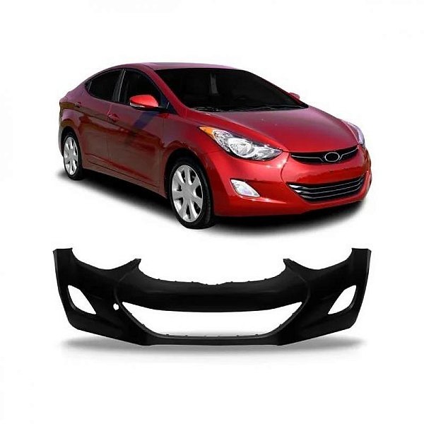 Para choque elantra hyundai de 2011 a 2013 dianteiro preto sem grade