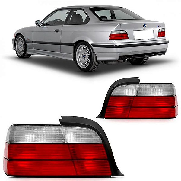 Lanterna série 3 bmw de 1991 a 1997 traseira lado direito bicolor cupê duas portas