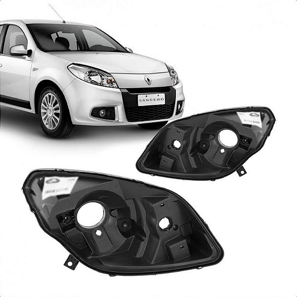 Carcaça do farol sandero renault de 2012 a 2014 lado esquerdo