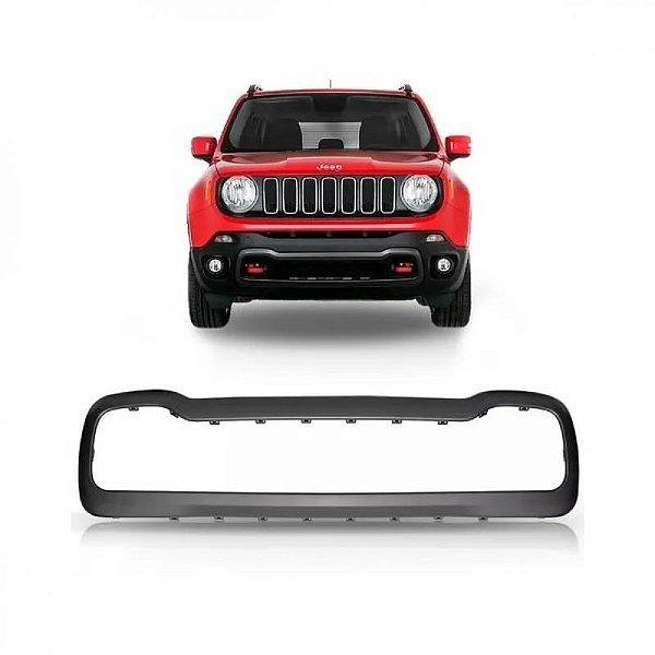 Moldura inferior para choque renegade jeep de 2015 a 2021 dianteiro lado esquerdo cinza trailhawk