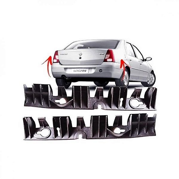 Suporte guia para choque logan renault de 2007 a 2010 traseiro lado direito