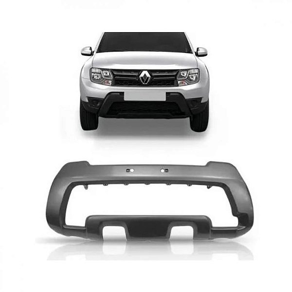 Acabamento para choque duster oroch renault de 2016 a 2020 dianteiro inferior prata
