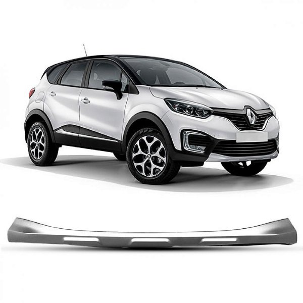 Moldura do para choque captur renault de 2017 a 2021 dianteiro inferior cinza texturizada sem pisca