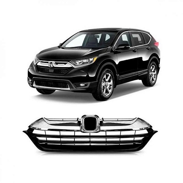 Grade do radiador crv honda de 2018 a 2020 com moldura inferior para choque cromada filetada