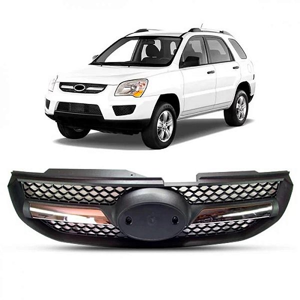 Grade do radiador sportage kia de 2009 a 2010 com friso cromado versões ex e lx
