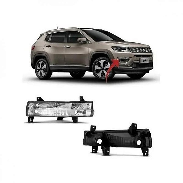 Lanterna de para choque compass jeep de 2017 a 2021 dianteira lado esquerdo luz diurna