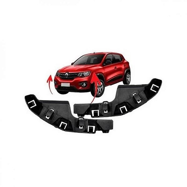 Suporte guia de para choque kwid renault de 2017 a 2022 dianteiro par
