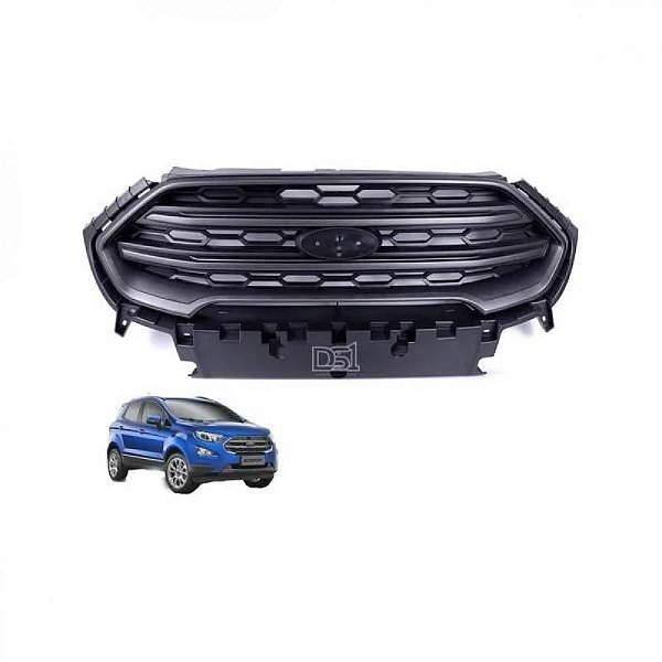 Grade do radiador ecosport ford de 2018 a 2021 cinza escuro com friso