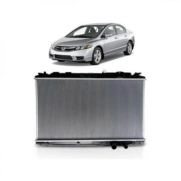 Radiador civic honda de 2007 a 2011 com câmbio automático ou manual e engate rápido