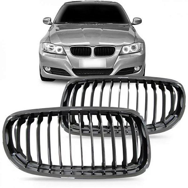 Grade do radiador 320 bmw de 2009 a 2012 lado esquerdo cromada com friso cromado