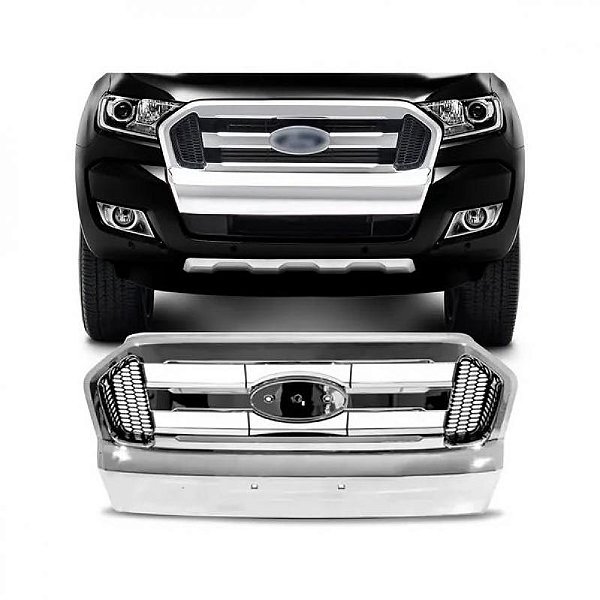 Grade do radiador ranger ford de 2016 a 2019 cromada sem nome ranger