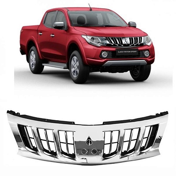 Grade do radiador l200 triton sport mitsubishi de 2017 a 2025 cromada