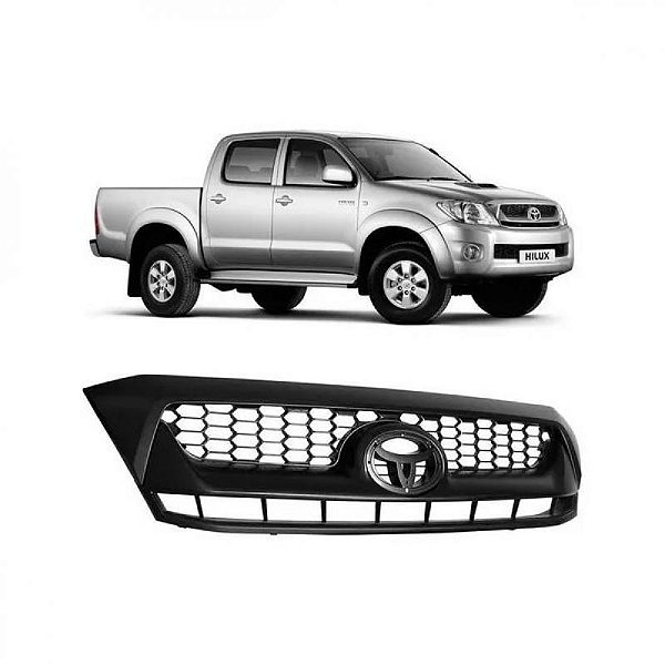 Grade do radiador hilux toyota de 2009 a 2011 preta com moldura inferior do para choque cinza para picape