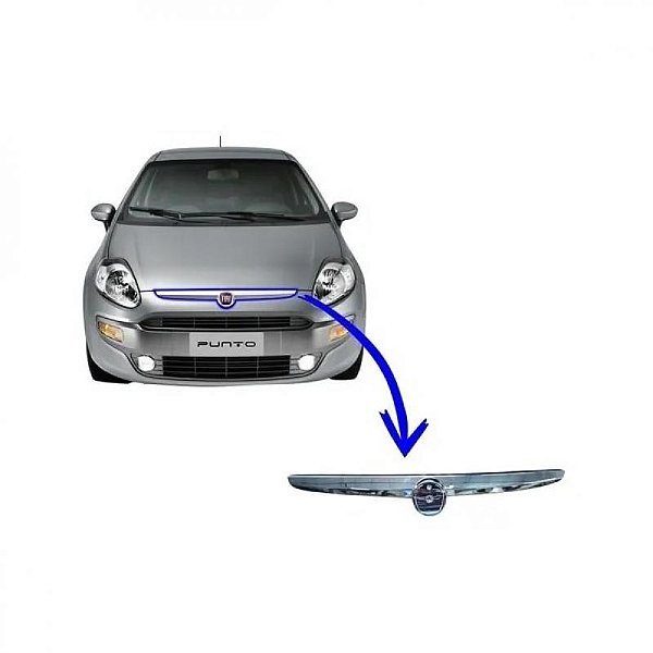 Grade do radiador punto fiat de 2013 a 2017 cromada sem emblema