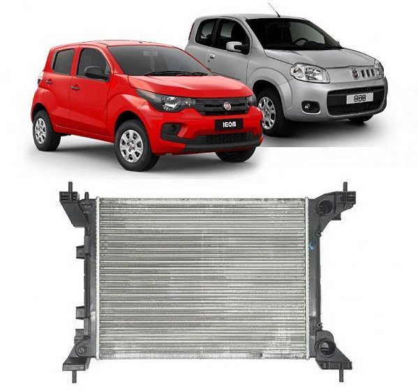 Radiador mobi fiat de 2016 a 2025 e uno fiat de 2015 a 2021 para motor firefly de 3 cilindros e 6 válvulas