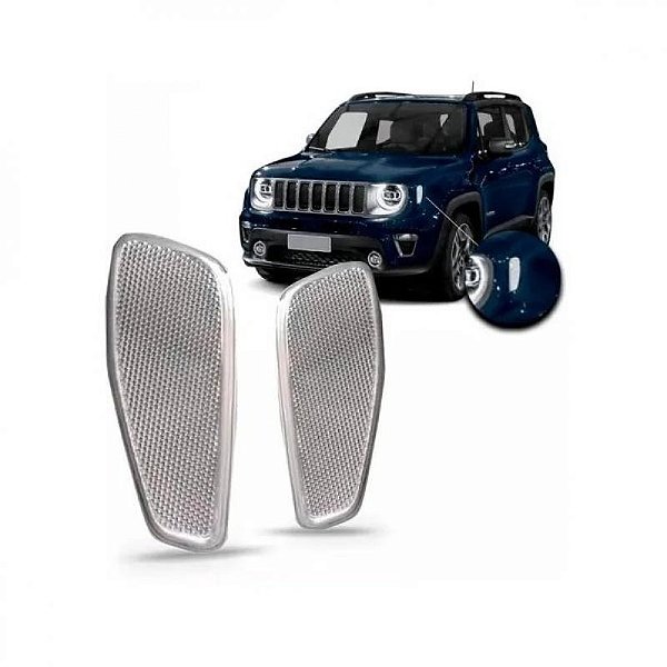 Lanterna renegade jeep de 2015 a 2025 lateral dianteira lado direito cristal