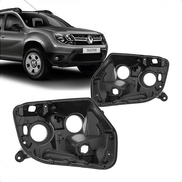 Carcaça do farol duster oroch renault de 2016 a 2020 lado esquerdo