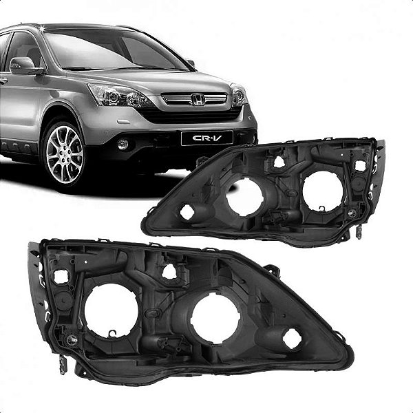 Carcaça de farol crv honda de 2007 a 2011 lado esquerdo com regulador
