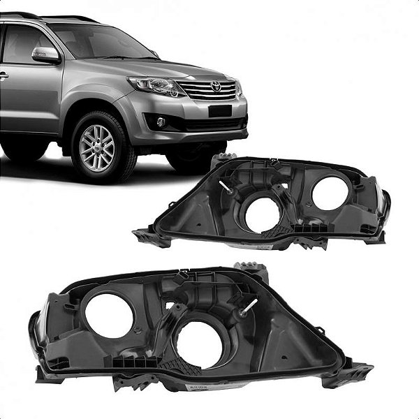Carcaça de farol hilux sw4 toyota de 2012 a 2015 lado direito com regulador