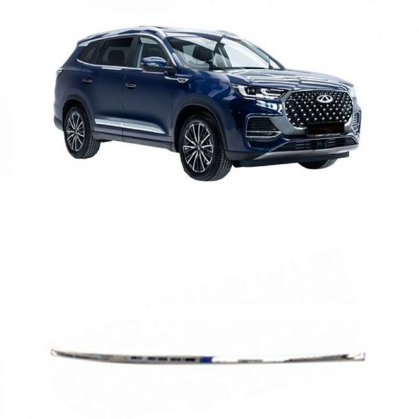 Moldura do para choque tiggo 8 pro chery de 2022 a 2025 dianteira inferior central cromada