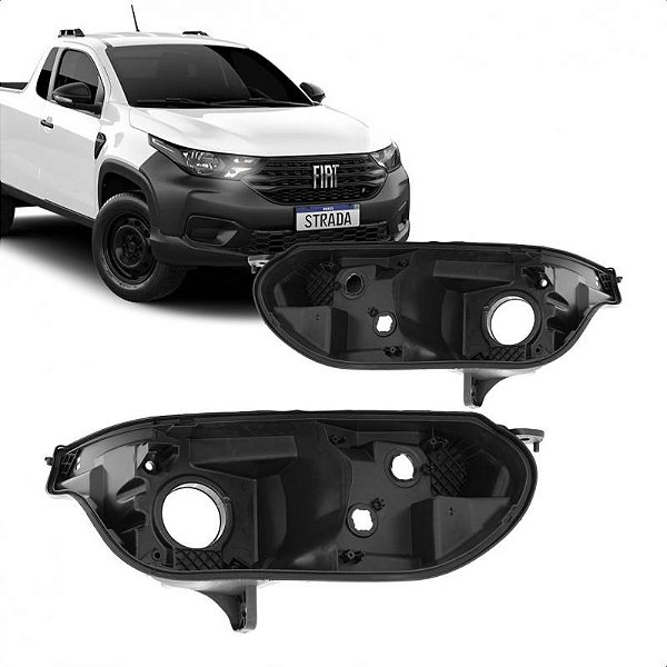 Carcaça de farol strada fiat de 2020 a 2025 lado direito