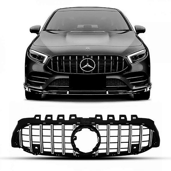 Grade do radiador a200 mercedes benz de 2019 a 2022 cromada com furo para sensor modelo a45