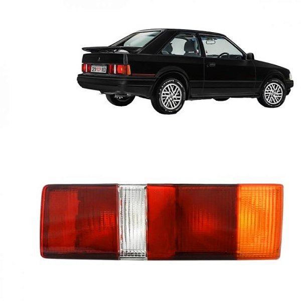 Lanterna escort ford de 1987 a 1994 traseira lado direito tricolor
