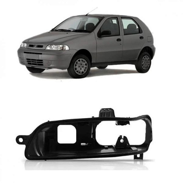 Carcaça de farol palio e siena fiat de 2001 a 2006 lado direito preto fire