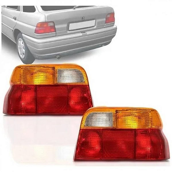 Lanterna escort ford de 1993 a 1996 lado direito traseira tricolor em acrílico