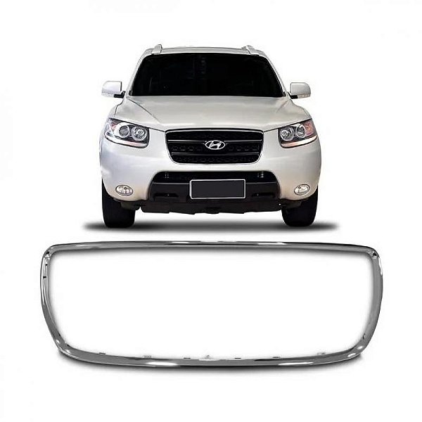 Moldura inferior para choque da grade do radiador santa fe hyundai de 2010 a 2013 inferior cromado