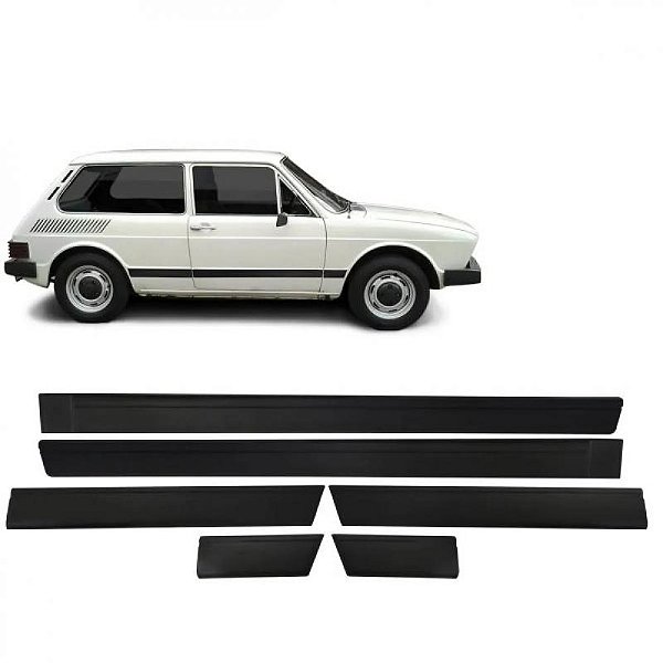 Friso brasília volkswagen de 1973 a 1984 lateral preto perfil baixo seis peças