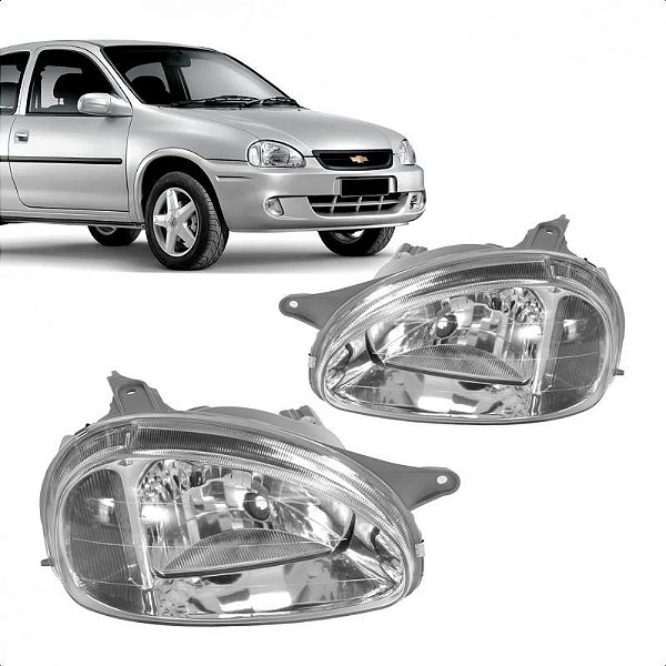 Farol corsa chevrolet de 2000 a 2009 lado esquerdo carcaça cinza