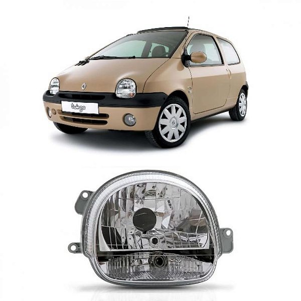 Farol twingo renault de 2004 a 2012 lado direito elétrico lente lisa