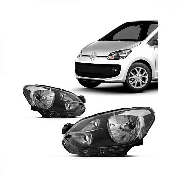 Farol up volkswagen de 2014 a 2016 lado direito com friso preto regulagem manual e elétrica