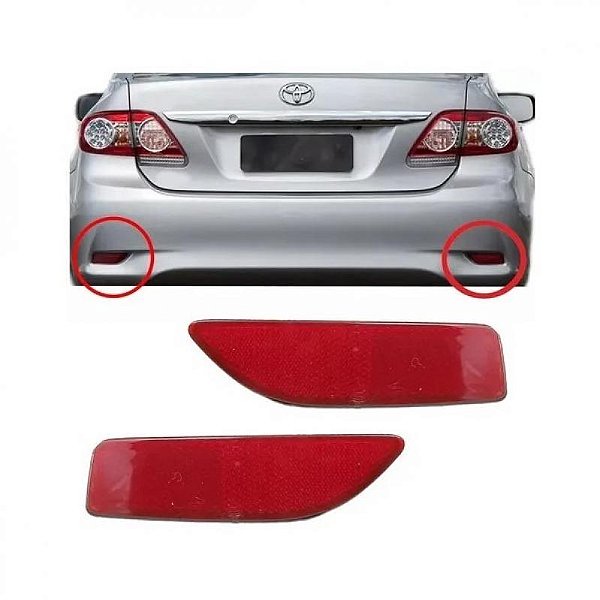 Refletor para para choque corolla toyota de 2012 a 2013 traseiro lado direito