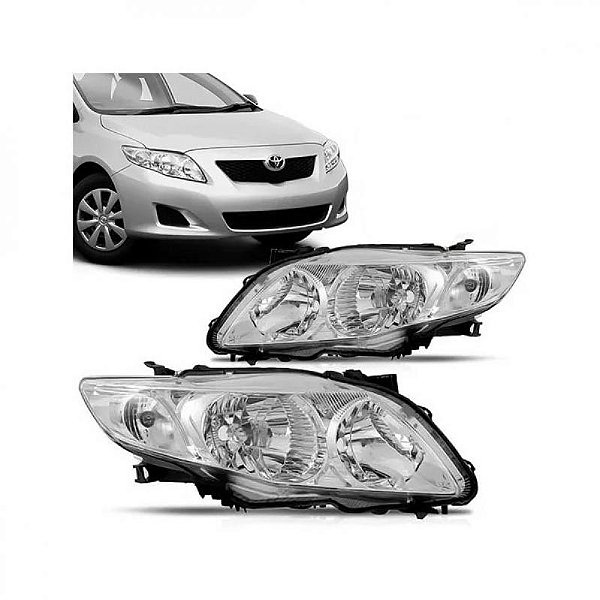 Farol corolla toyota de 2009 a 2011 lado esquerdo cromado manual e elétrico