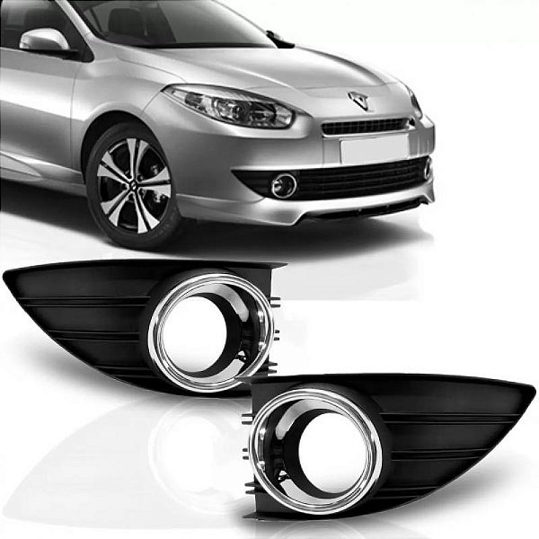 Grade do para choque fluence renault de 2010 a 2013 dianteira lado direito com aro cromado