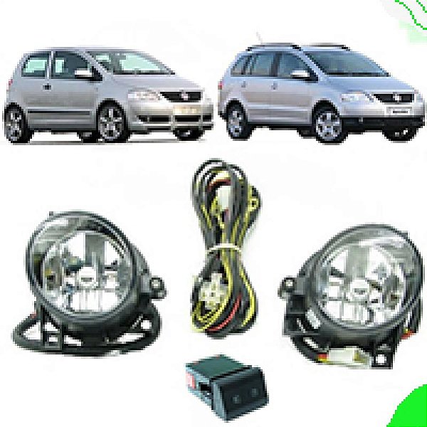 Kit farol auxiliar fox volkswagen de 2004 a 2009