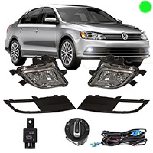 Kit farol auxiliar jetta volkswagen de 2015 a 2018 sedã com grade
