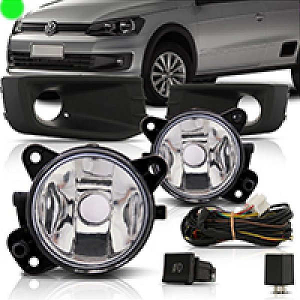 Kit farol auxiliar saveiro volkswagen de 2013 a 2016 geração seis com grade