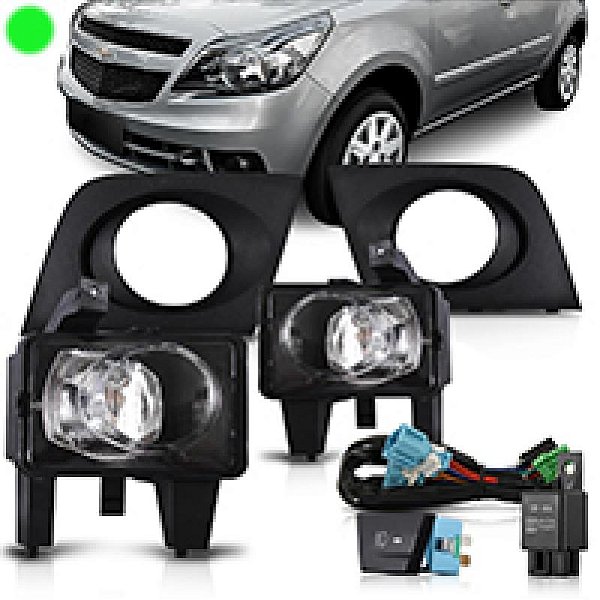 Kit farol auxiliar agile chevrolet de 2009 a 2014 com grade