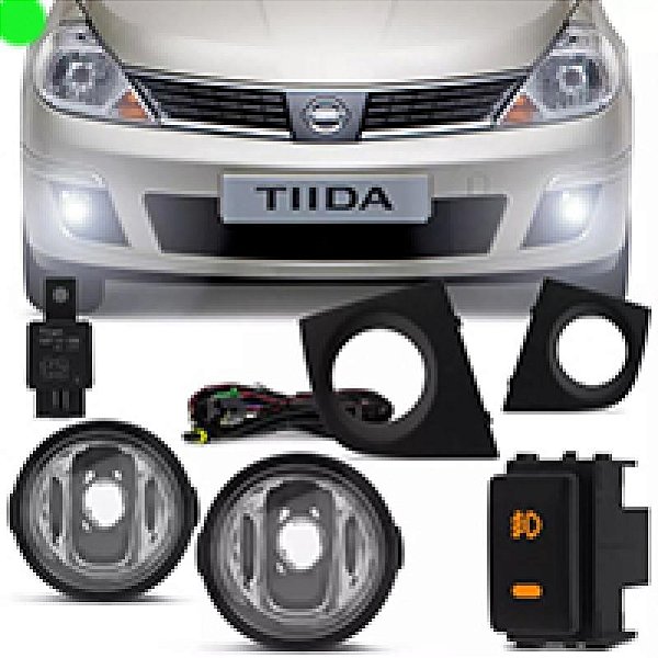 Kit de farol auxiliar tiida nissan de 2011 a 2013 com grade