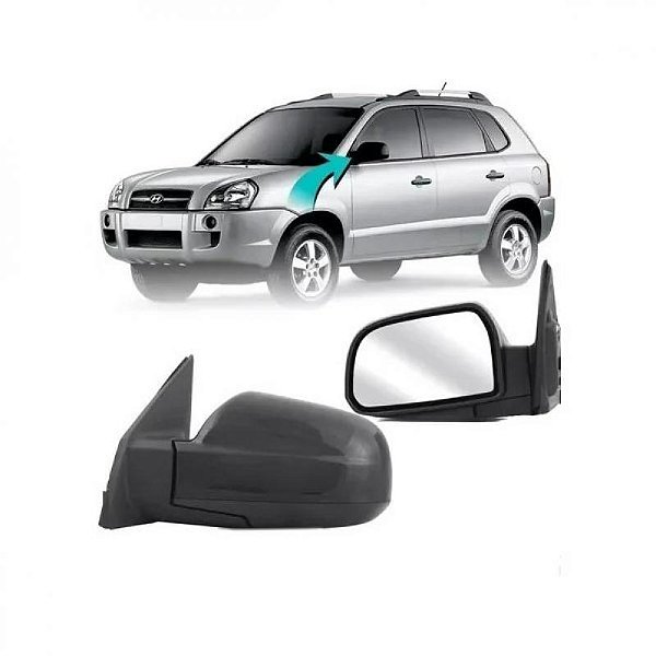 Retrovisor tucson hyundai de 2005 a 2016 lado esquerdo preto externo elétrico retrátil térmico
