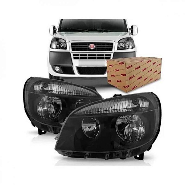 Farol doblo fiat de 2009 a 2021 lado direito fumê manual e elétrico
